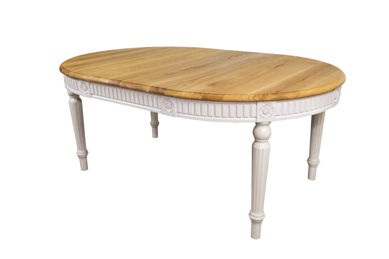 BADI Solid Wood Oval Dining Table
