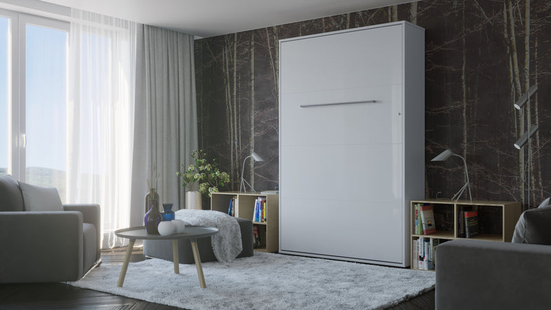 Vertical Murphy bed Invento European FULL size with mattress and LED included