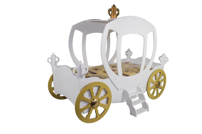 Toddler Bed Princess Carriage , WHITE