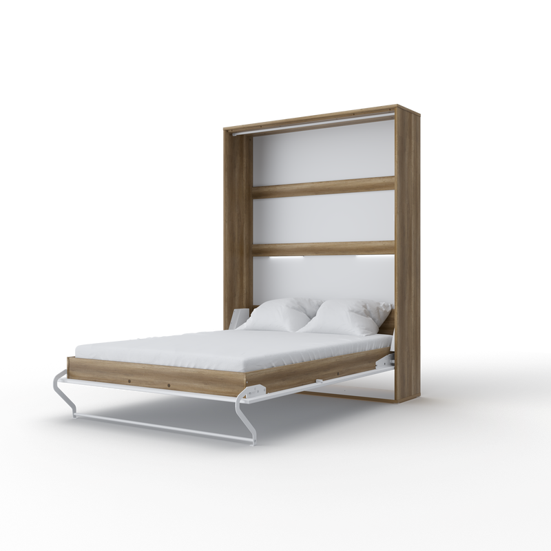 Vertical Murphy bed Invento European FULL XL with mattress and LED included