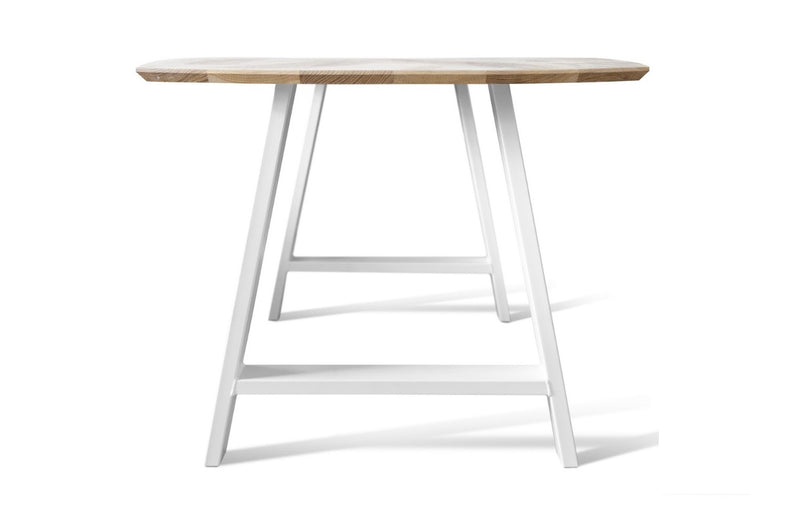 Solid Wood Dining Table with white metal legs KIDRON-A8