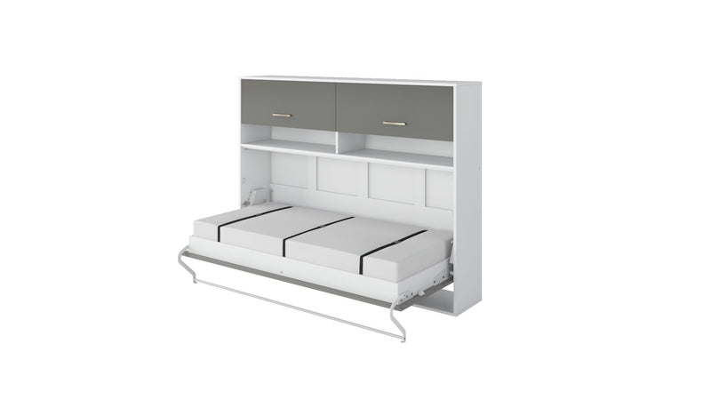 Horizontal Murphy Bed Invento, European Full XL Size with cabinet, mattress included