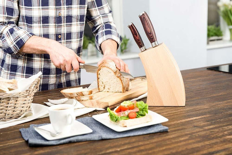 DECO WOOD 6 Piece Knife Block Set