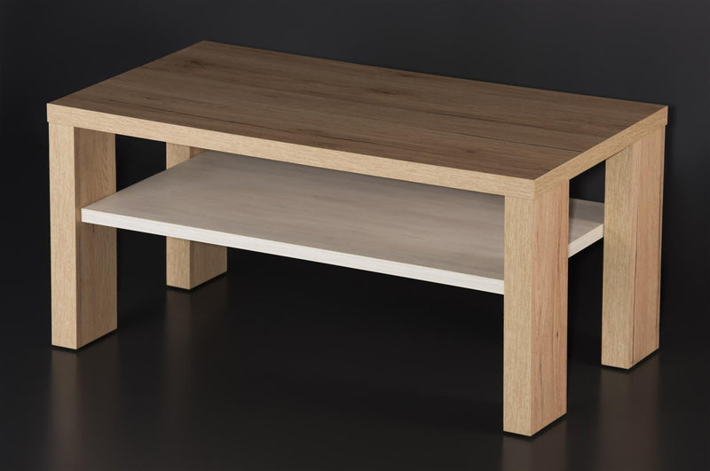 Wooden Coffee Table with white shelf ARNIKA