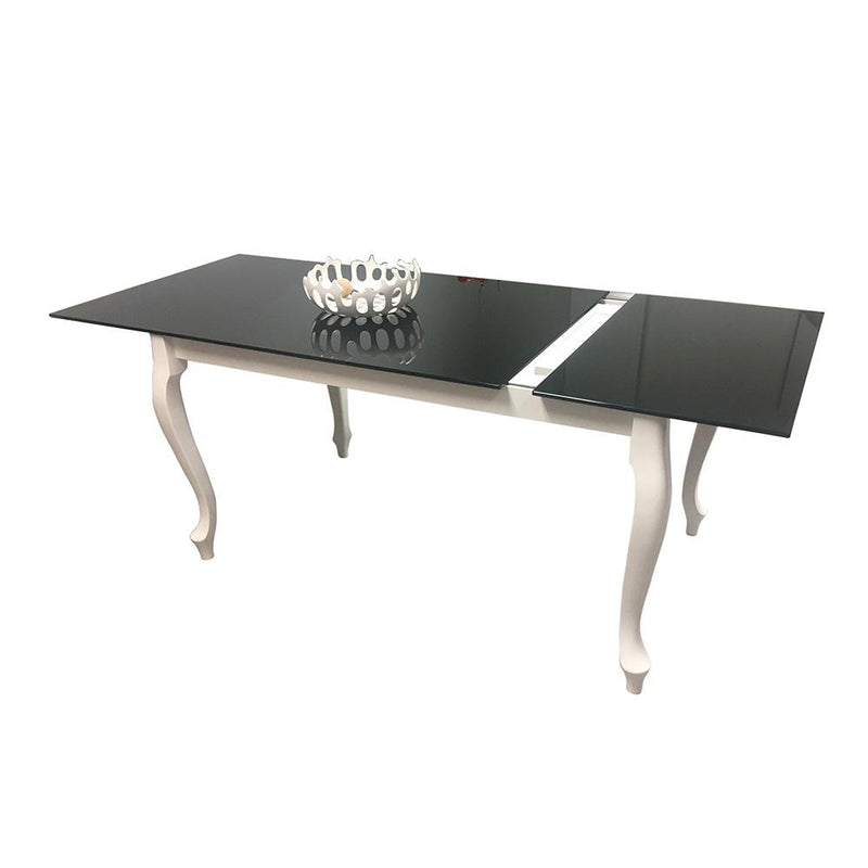Glass Top Dining Table RETRO with Extension