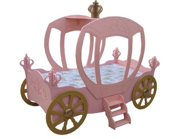 Princess Carriage Toddler Bed with mattress, Pink