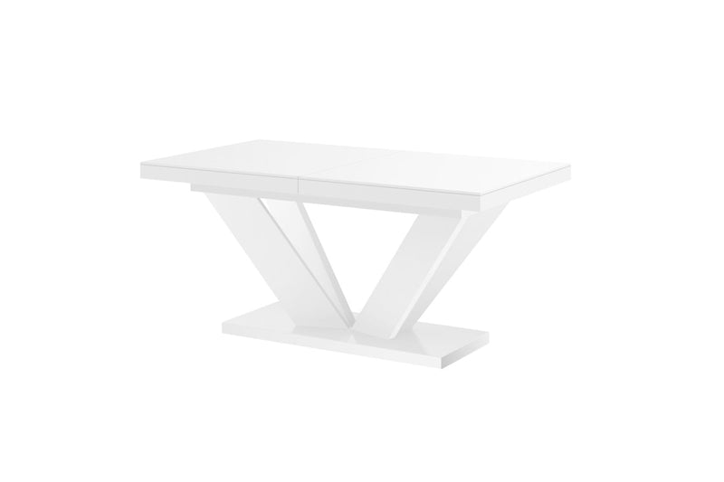 Dining Set AVIVA II 7 pcs. modern glossy Dining Table with 2 self-starting leaves plus 6 chairs