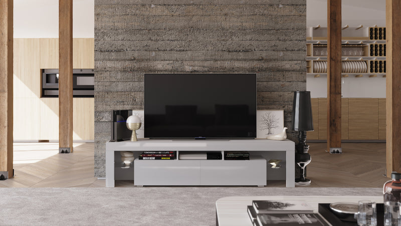 Freestanding/ Floating 74 inch TV Stand REVA II with LED