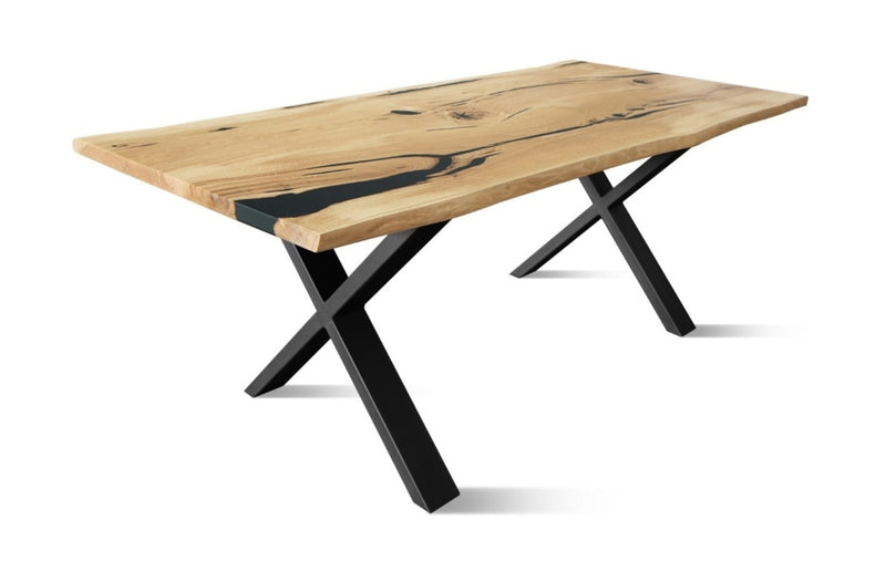 Solid Wood Dining Table with metal legs URBAN-BL