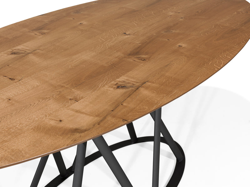 Veneer Oak Dining Table ALISSA for up to 8 people
